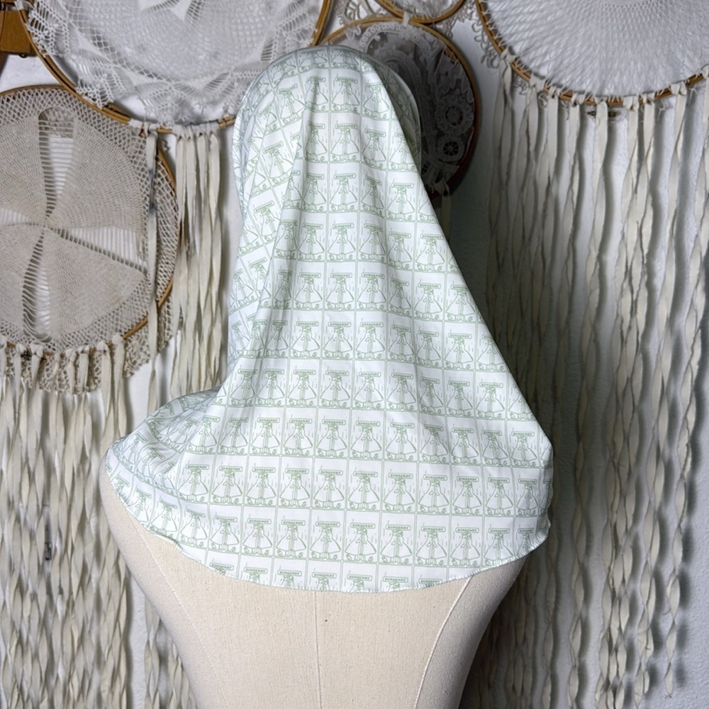 Burberry London Green and White Sarong or Hair Scarf - Picture 8 of 12